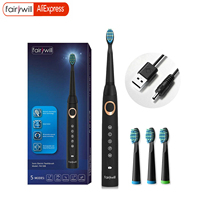 Fairywill FW-508 Sonic Electric Toothbrush Rechargeable Timer Brush 5 Modes Fast Charge Tooth Brush 8 Brush Heads for Adults