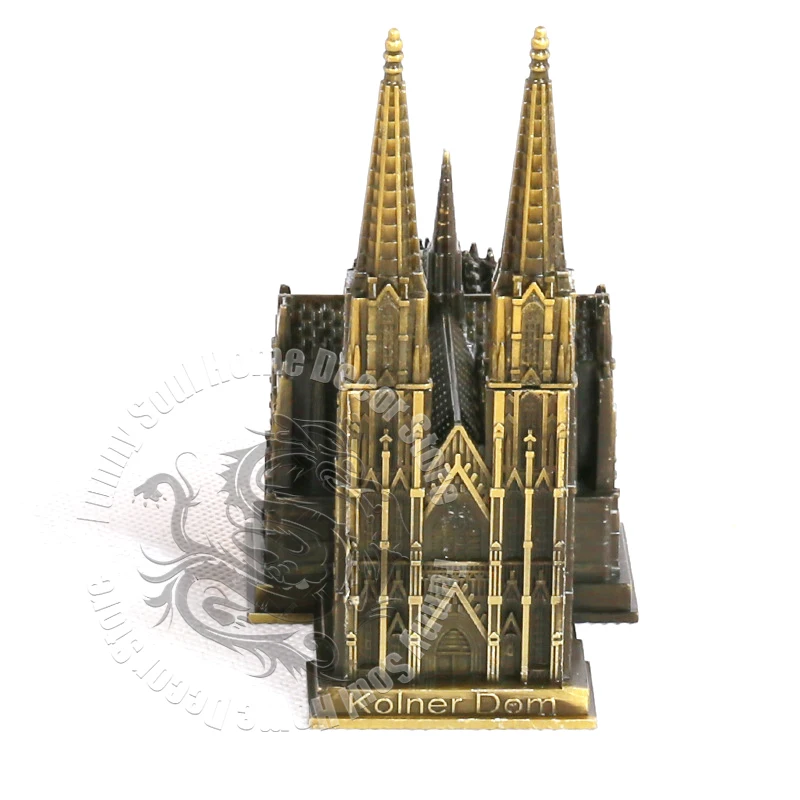 Metal Cologne Cathedral Germany Gothic Architecture Model Medieval Church Replica Collectible