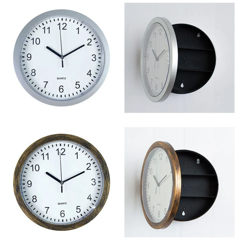 Hidden Wall Clock Storage Box Round Secret Compartment Wall Clock Jewelry Watch Money Storage Organizer Home Wall Decor Gift