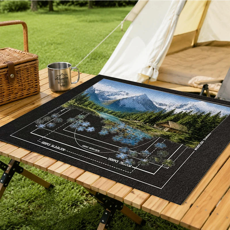 Roll-Up Puzzle Work Mat – Portable Felt Pad for Jigsaws (1500~3000pcs), Move Your Puzzle Safely Without Disturbing Pieces TMZ