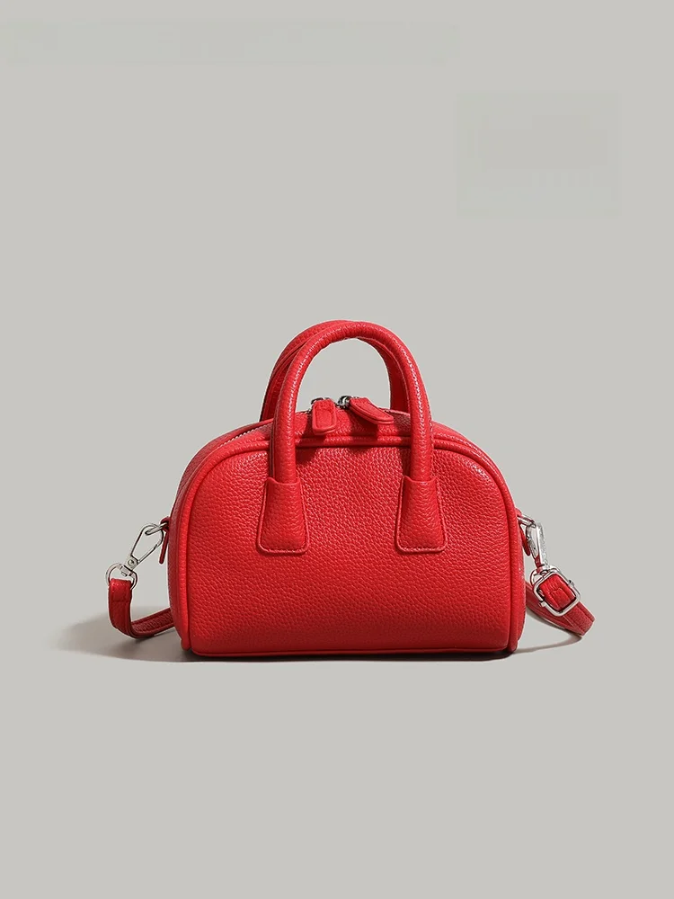 

UR Simple Boston Women's Handbag 2025 New Trendy Red Ele Bride Wedding Bag Versatile Single oulder Crossbody Bag