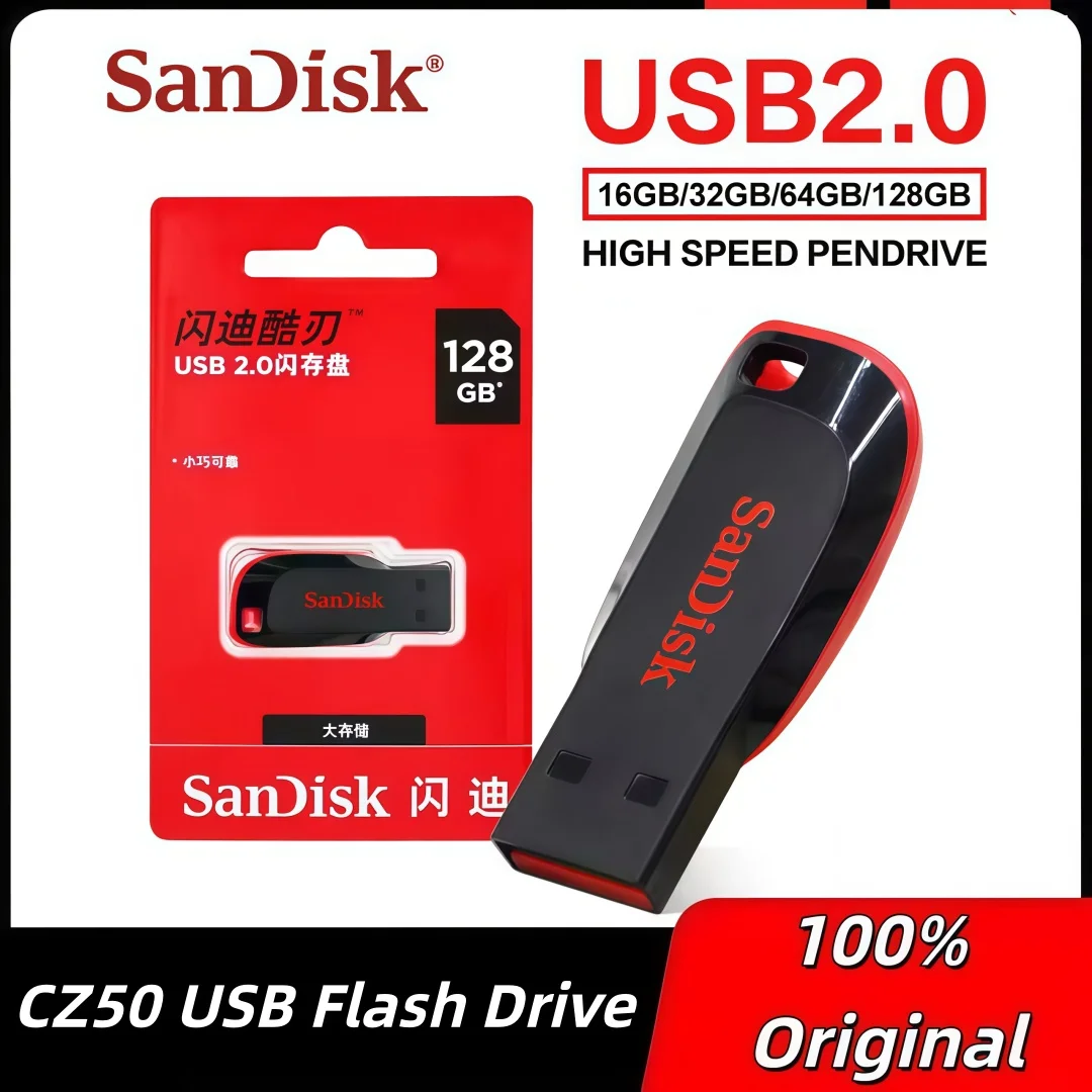 

Original SanDisk CZ50 16GB 32GB 64GB 128GB USB Flash Drive USB2.0 Mini Pen Drive Pendrive Memory Stick U Disk for computer