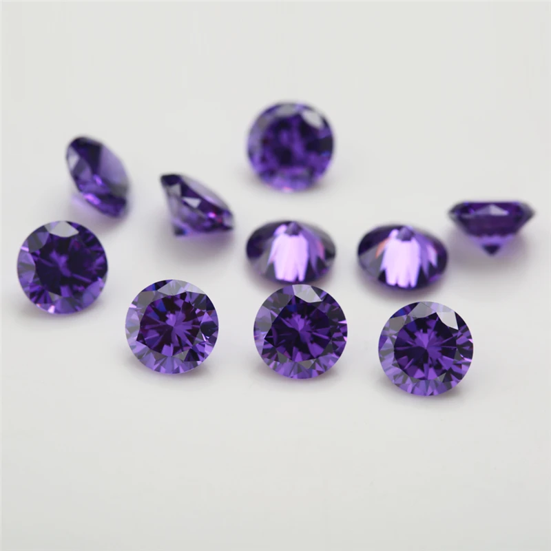 25pcs/50pcs Round Cubic Zirconia Stone 4mm 5mm 6mm 7mm 8mm Mix 5  Size AAAAA Loose CZ Synthetic Gemstone 9mm 10mm 12mm