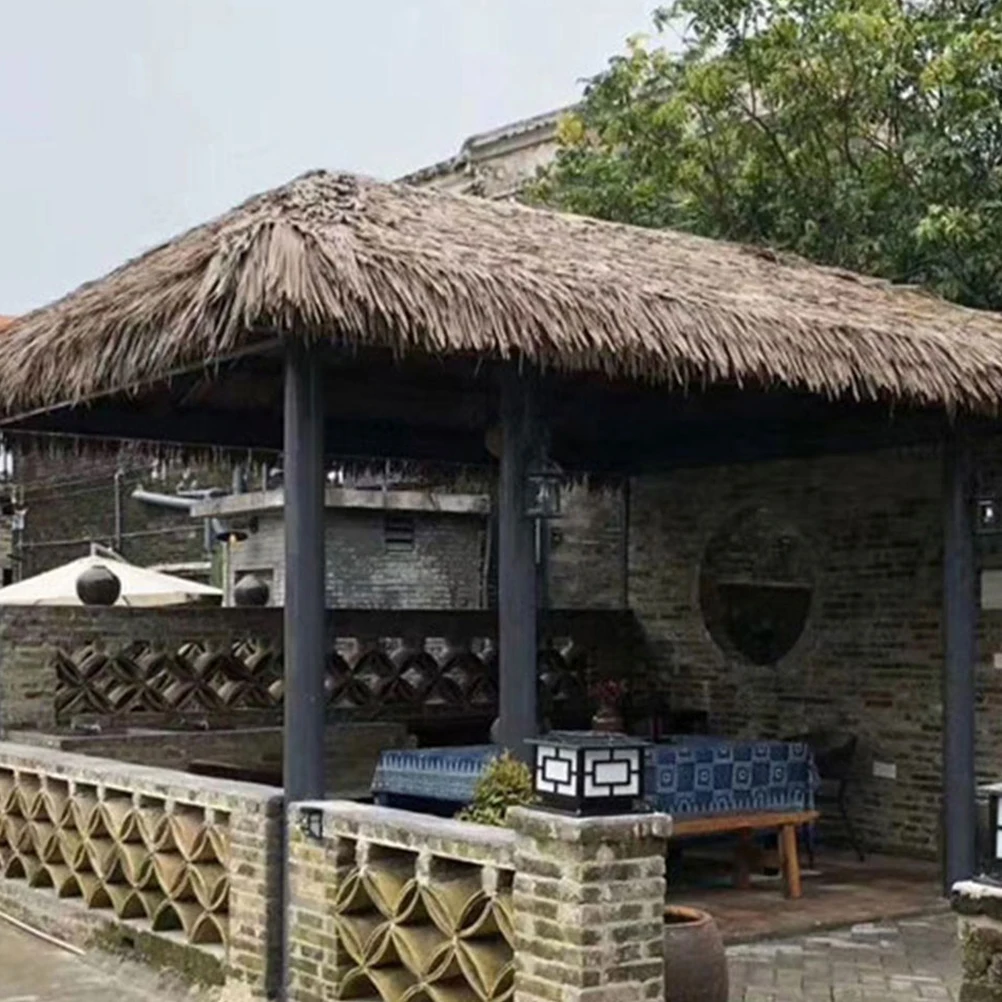 

3Pcs Artificial Straw Roof Simulated Thatch Roll Decoration for Garden Patio Balcony Landscaping Outdoor Resists Sunlight