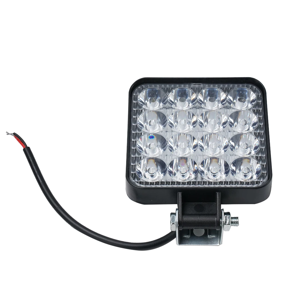 Car LED Square 16 Lights 48W 12V Off-road Vehicle Forklift Headlight Reversing Light ABS Auto Daytime Running Lights Accessories