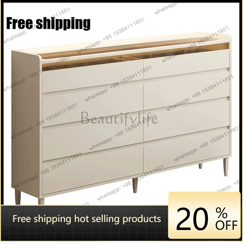 

zj.Nordic living room cream wind eight bucket cabinet household simple drawer storage cabinet