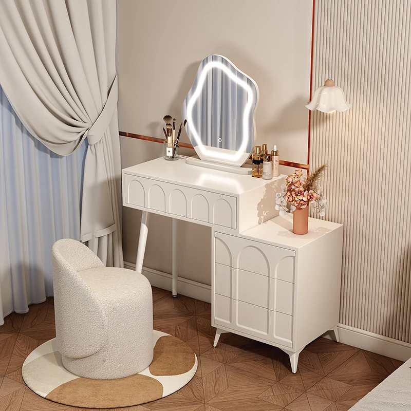 

Cream wind dresser bedroom simple small apartment dressing table chest integrated makeup desk