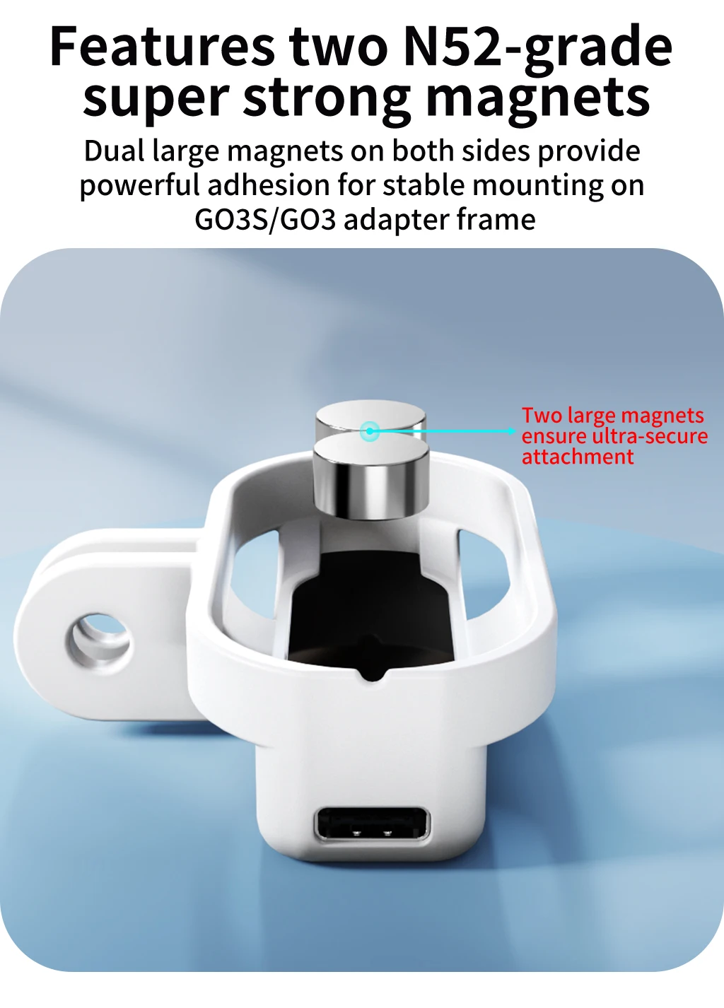 Go 3S Magnetisches Halterungsset, Lade-Vertikal-Horizontal-Adapter für Insta360 Go 3, Schnellverschluss-Schutzhülle, Kamerazubehör – Detail 3