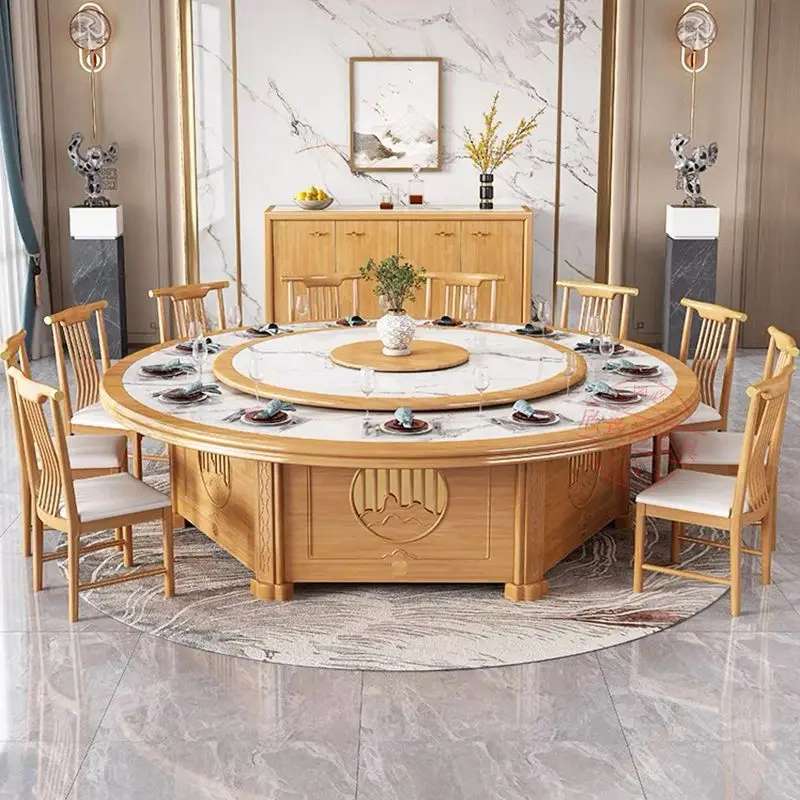 Hotel Dining Table Electric Large Round Table Box Clubhouse 2.6 meters 3 meters Automatic turntable Round