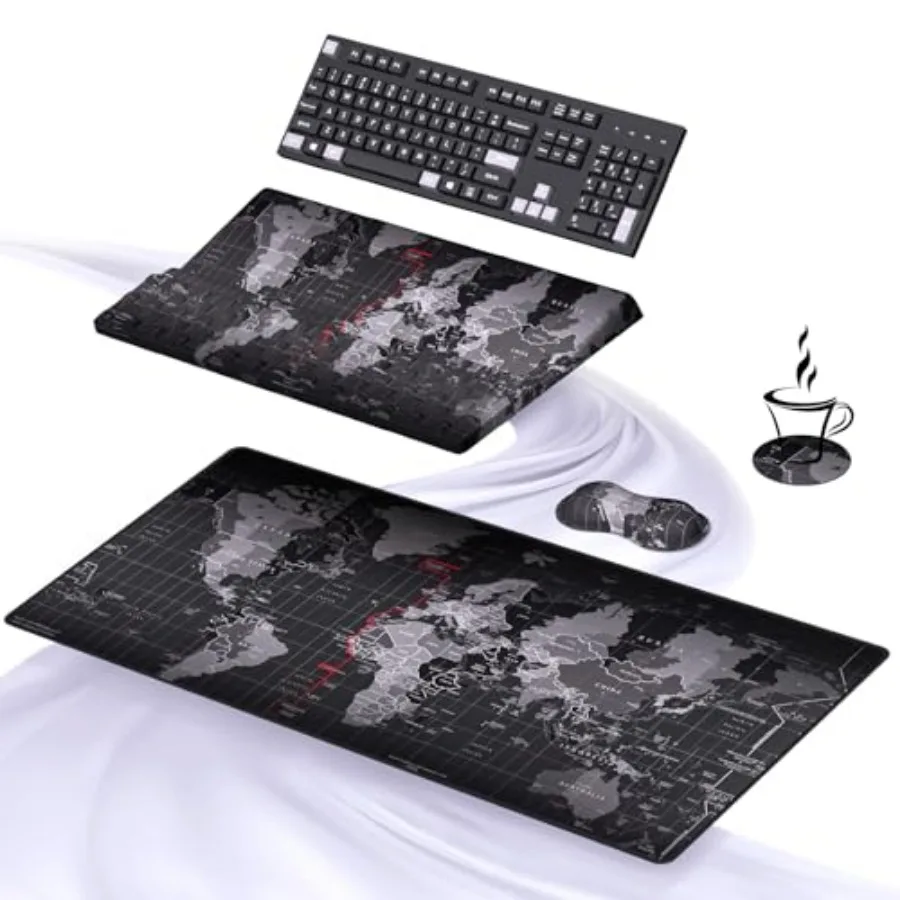 

Ergonomic Mouse Pad and Keyboard Stand Wrist Rest Pad Set with Large Mousepad, Memory Foam Comfort, Premium Office Desk Accesso