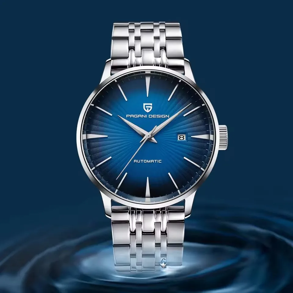 PAGANI تصميم 43 مللي متر العلامة التجارية الفاخرة الرجال ساعة ميكانيكية 3Bar ضوء الليل الفولاذ المقاوم للصدأ الرجال ساعات أوتوماتيكية للرجال Relojes