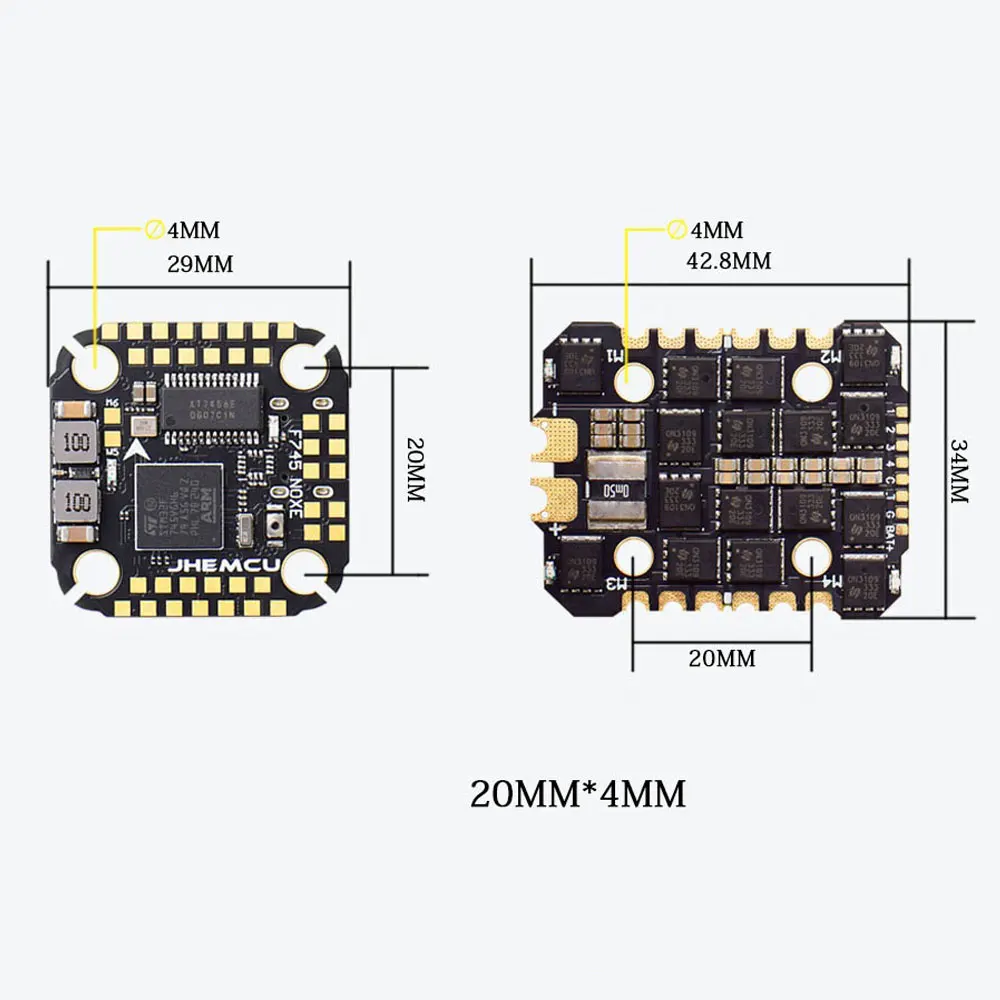 JHEMCU F745 Mini Flight Controller Stack  ICM42688P F745 NOXE Flight Controller BL32 45A 60A 4in1 ESC 3-6S for FPV Drones