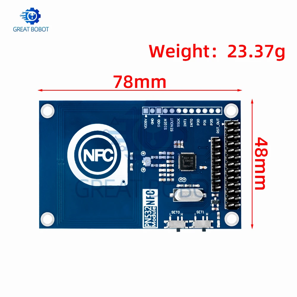 13.56 MHz PN532 NFC Module: High-Precision Reader/Writer Compatible for Arduino and Raspberry Pi
