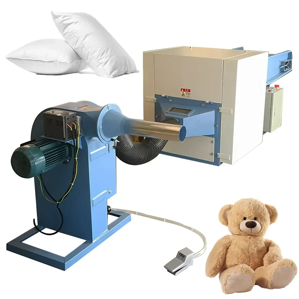 Commercial Polyester Fiber Pillow Making Machine Automatic With Pearly Fiber Ball Opener Cotton Wool