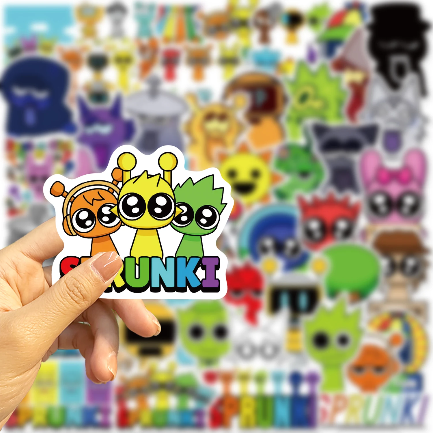 50 pçs incredibox sprunki adesivos incredibox jogo diy adesivos scrapbooking telefone bagagem skate decalques à prova dwaterproof água