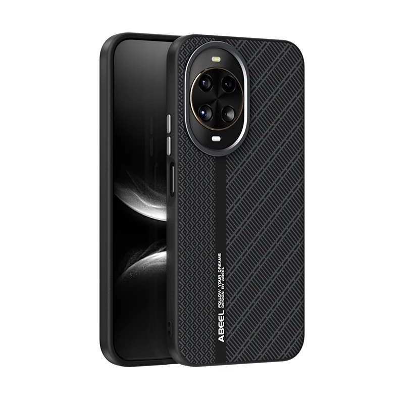

For Huawei Nova 14 Case Magsafe Magnetic Phone Grip Airbag Corner Shockproof Leather Bumper Case Cover Metal Lens Protection
