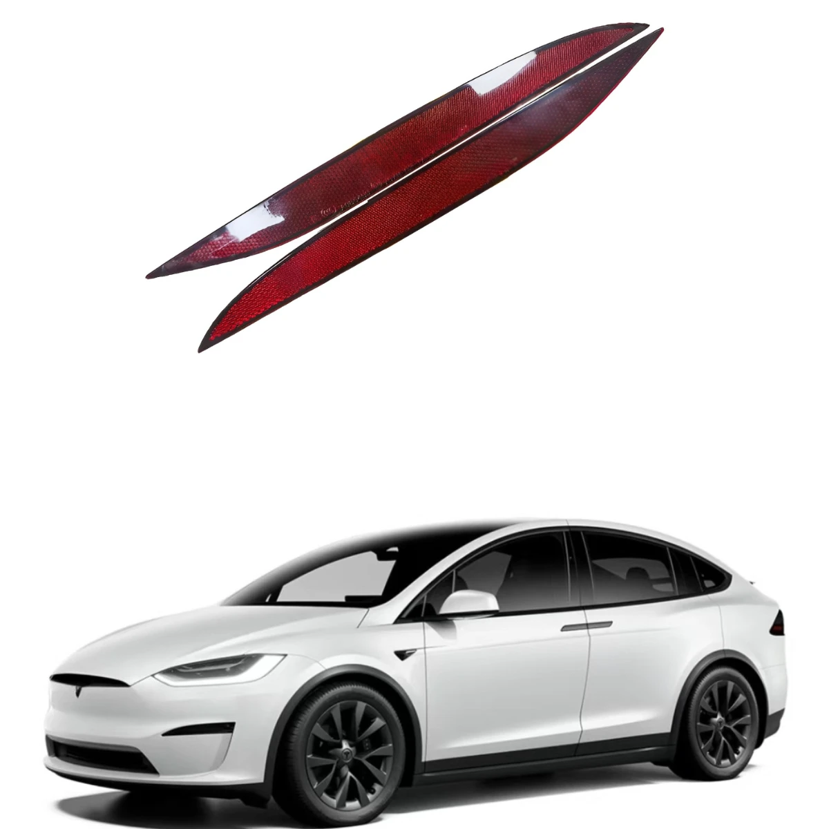 

For Tesla Accessories Model X Rear Bumper Reflective Light Fog Light Red Reflective Decorative Strip 1034342-00-C 1034343-00-C