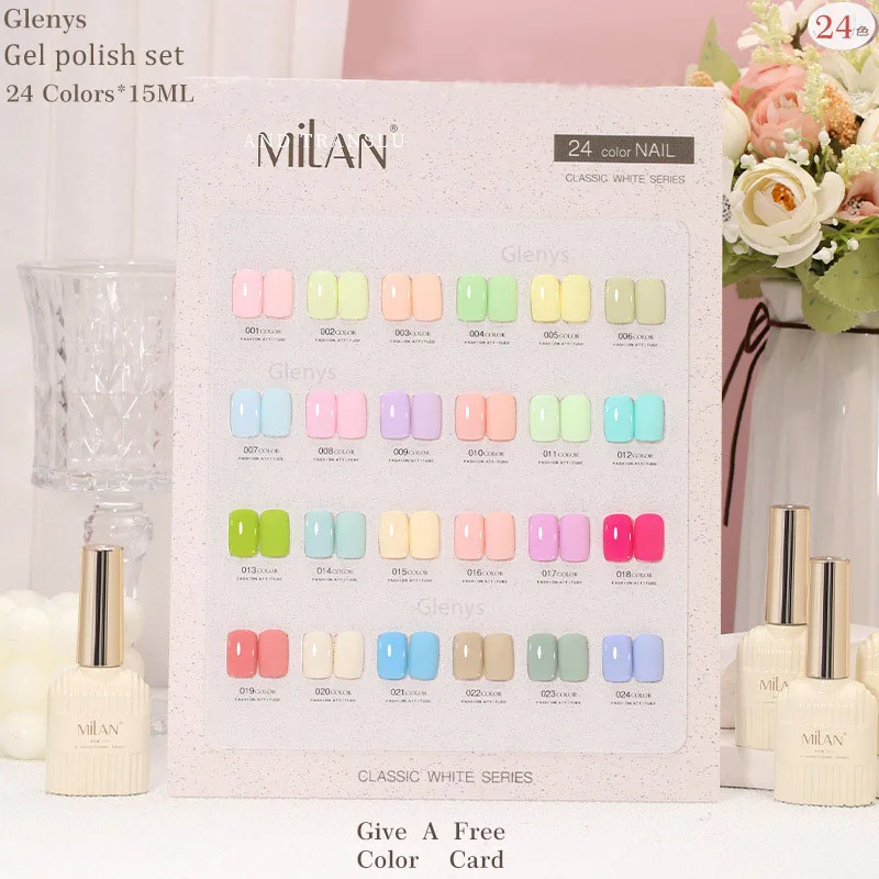 

Glenys 24 color Makaron nail polish glue is popular on the whole network. Super beautiful soaking gel nail salon art varnish set