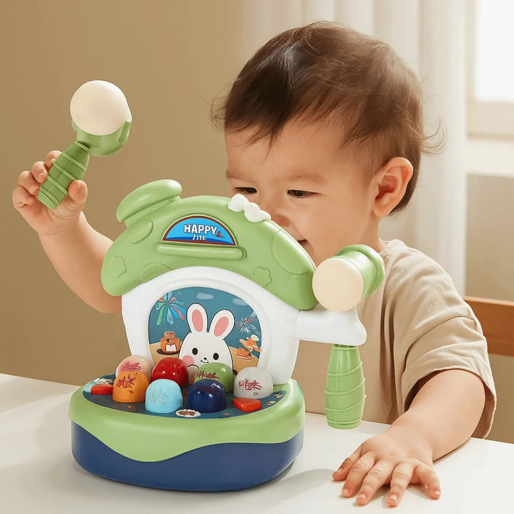 

Whack-a-mole Mini Groundhog Plastics with Hammer Mole Hammering Game Durable Sound Interactive Fun Floor Mice Children Gifts