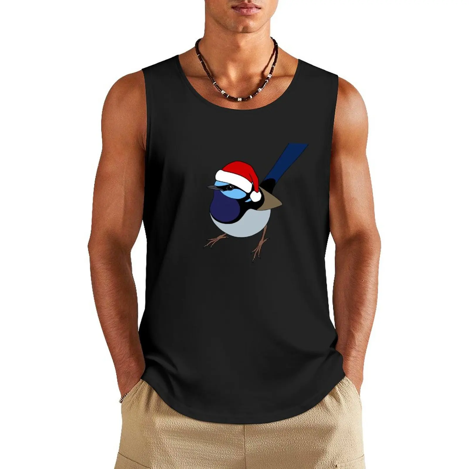 

Superb Fairy Wren Christmas Tank Top Man clothes for gym Sleeveless men