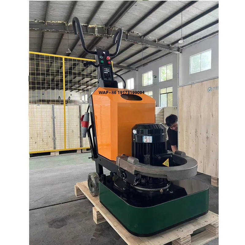 Walk-Behind Electric Concrete Floor Grinder Polisher Machine Engine Motor Vacuum Cleaner Dust-Free Surface Grinding High