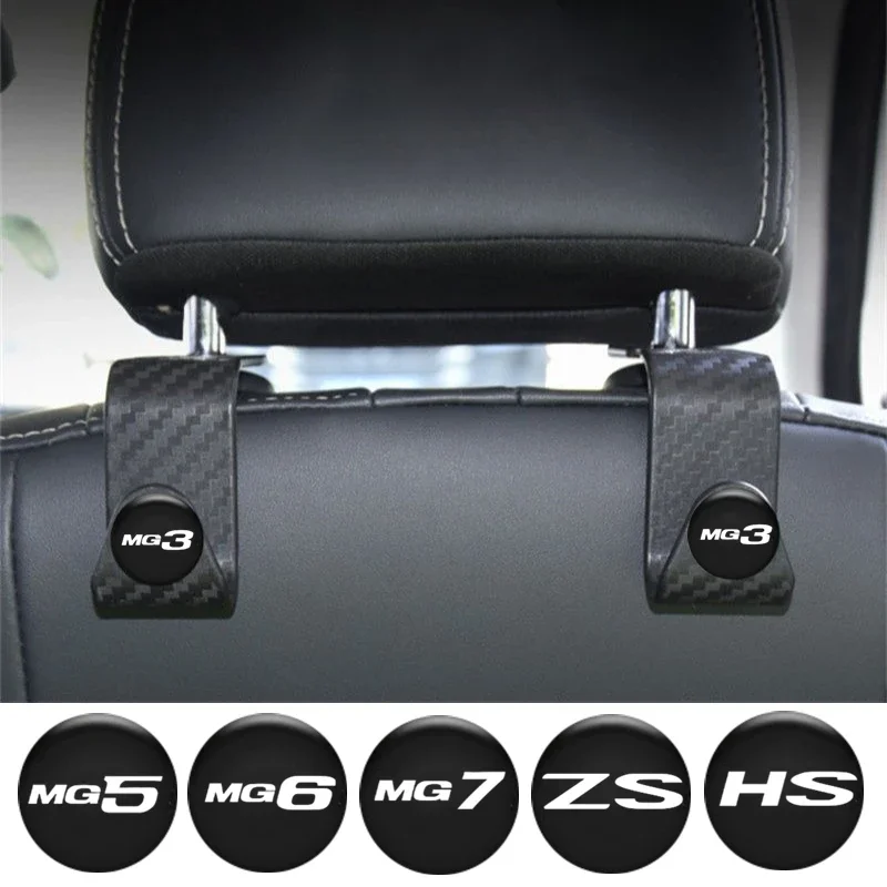 

Car Interior Seat Back Hooks Headrest Hanger for MG Logo HS ZS MG3 MG5 MG6 MG7 HECTOR Auto Organizers Hanging Holder Accessories