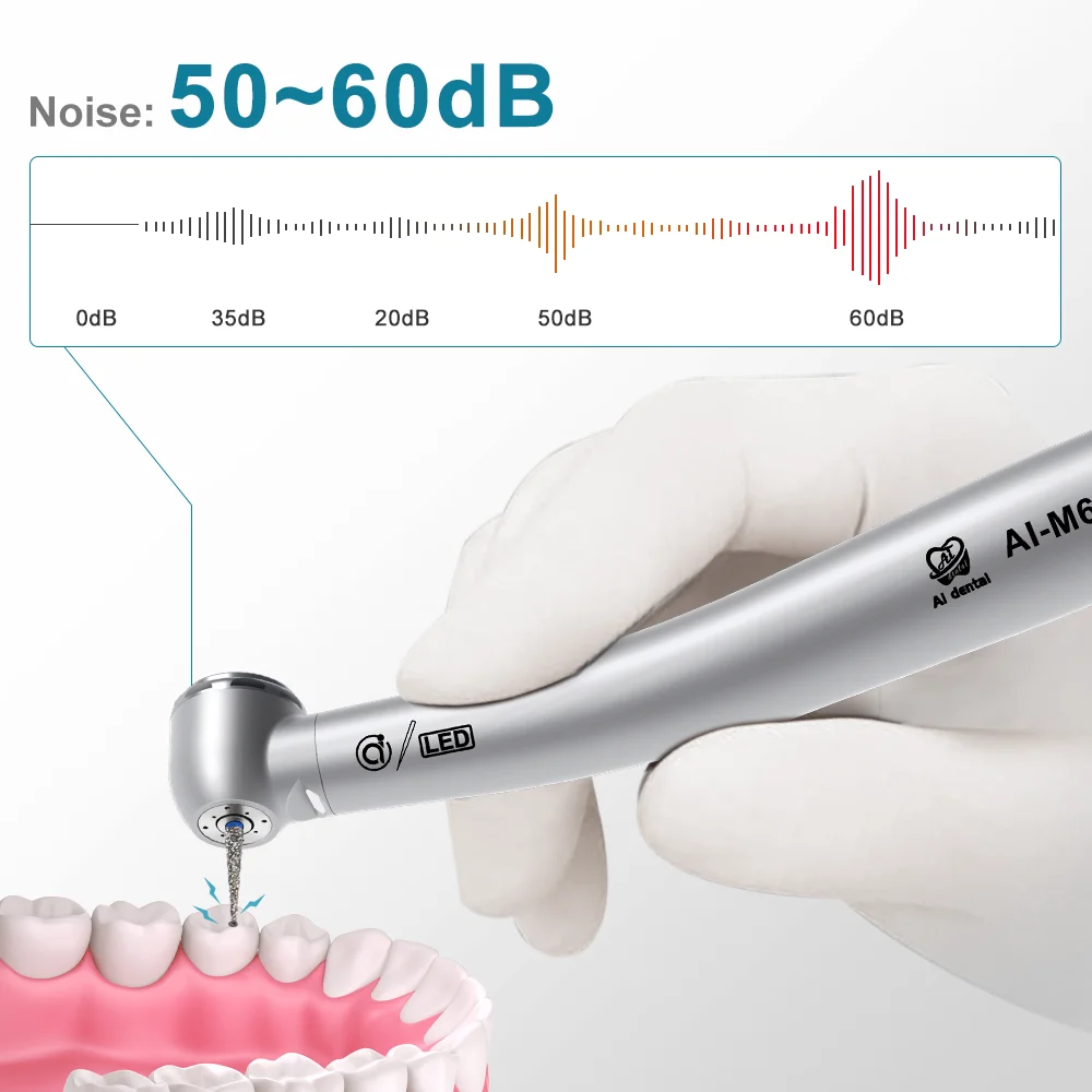 LED M600LG standard head dental air turbine high speed handpiece with ceramic cartridge  for 2/4 holes dentist units