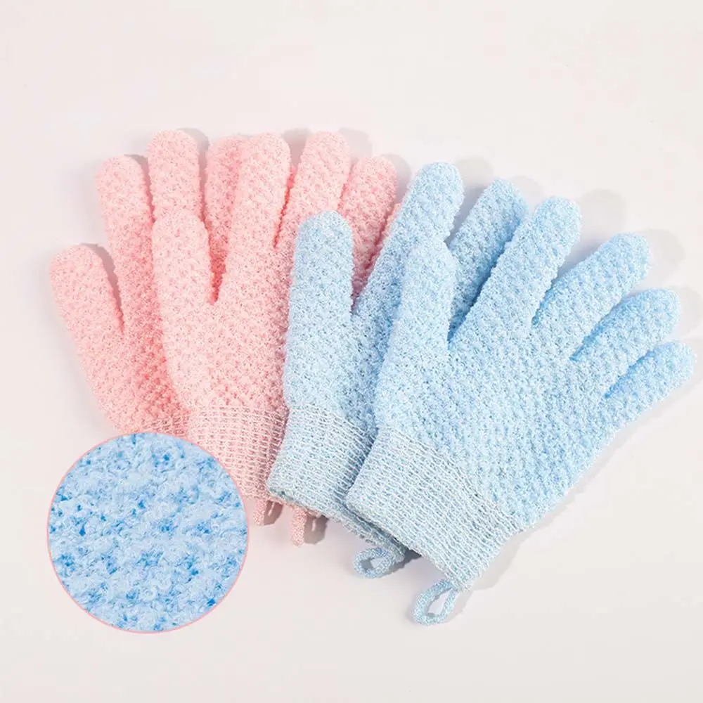 Guantes de masaje de espuma para SPA, cepillo corporal, guantes de baño de cinco dedos, guantes de ducha, esponja de masaje corporal, exfoliante, accesorios de baño