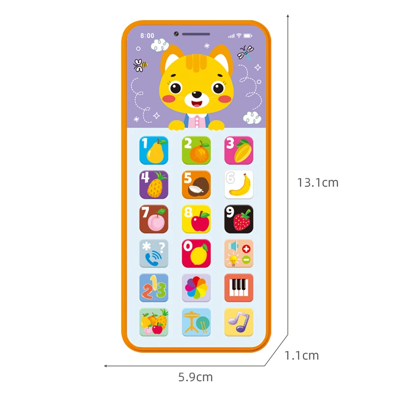 Yphone kleine Box Simulation lernen Englisch Spielzeug Handy Cartoon mit Musik und Licht Handy Geschichte Lese maschine
