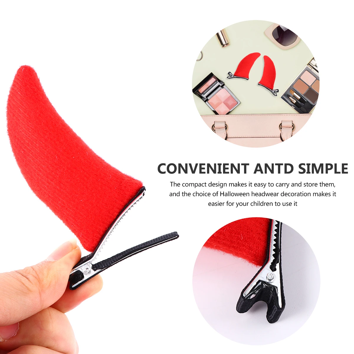 

8 Pcs Halloween Costume Headwear Horn Hairpin Barrettes Clips Demon Clip- Horns Fabric Child