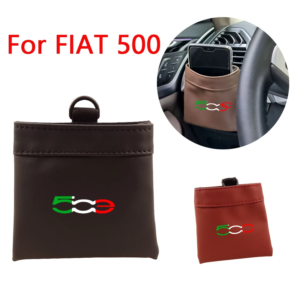 Car Air Vent Outlet Key Card Phone Storage Bag For Fiat 500 L S X C 500 500L 500S 500X 500C 500E 60th anniversary Accessories