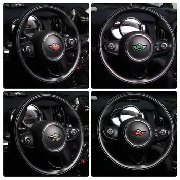 適用於Mini Cooper S R55 R56 R50 R53 R60 F55 F56 Countryman的1個ABS汽車方向盤中心標誌貼紙 8 最佳銷售 迷你鄉村人標誌 - №3