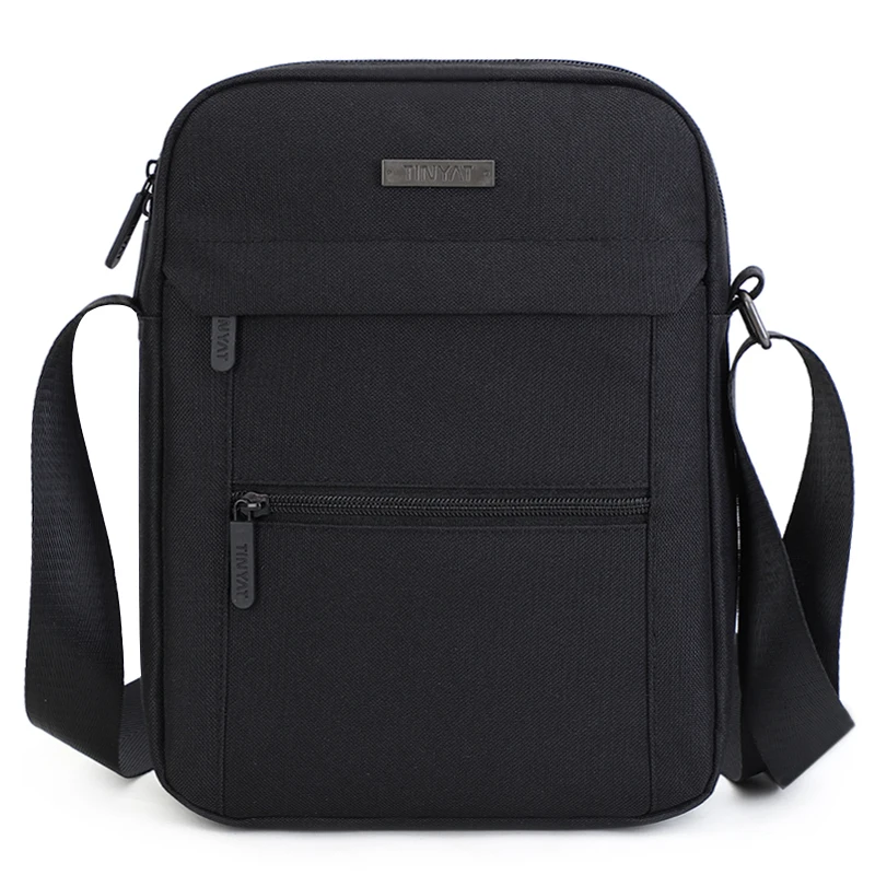 TINYAT Multi Color Men's Crossbody Bag Multi Pocket Shoulder Bag Lightweight Polyester Travel Bag for Outdoor Trips Daily Use