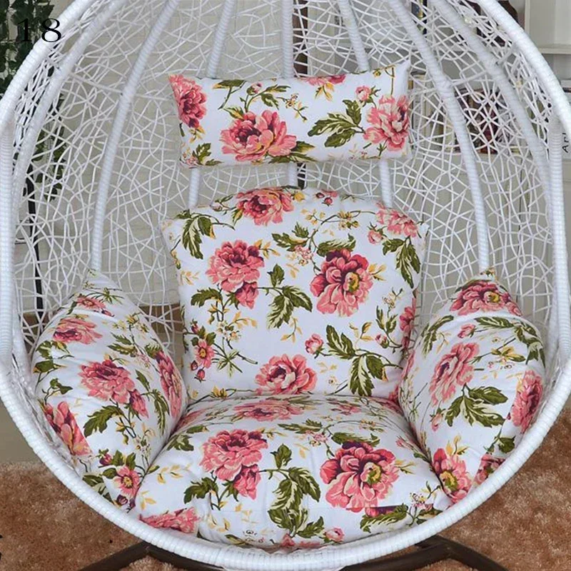 

Round Hanging Swing Egg Chair Cushion Cover Patio Pad Cover Unstuffed Basket Seat Chair Detachable Pillowcase for Home Egg Chair