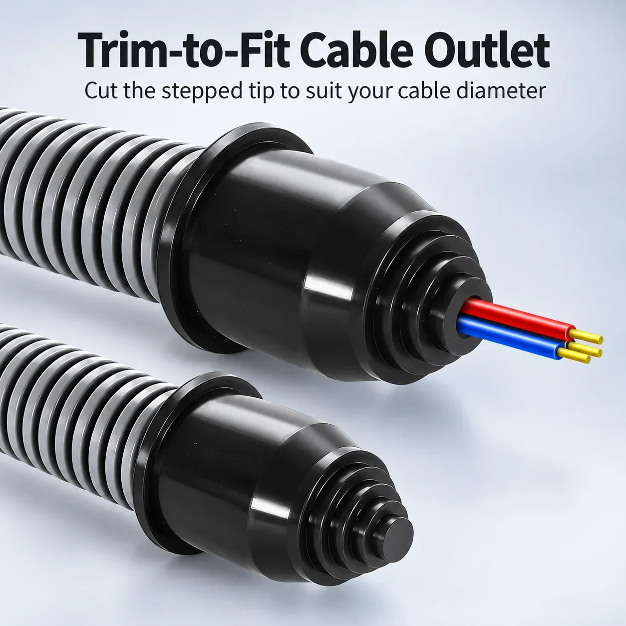 10Pcs Anti-flame Plastic Corrugated Pipe Hose Plug Waterproof Rubber Cable Threading Harness Sealing Joint for Electronic Compe