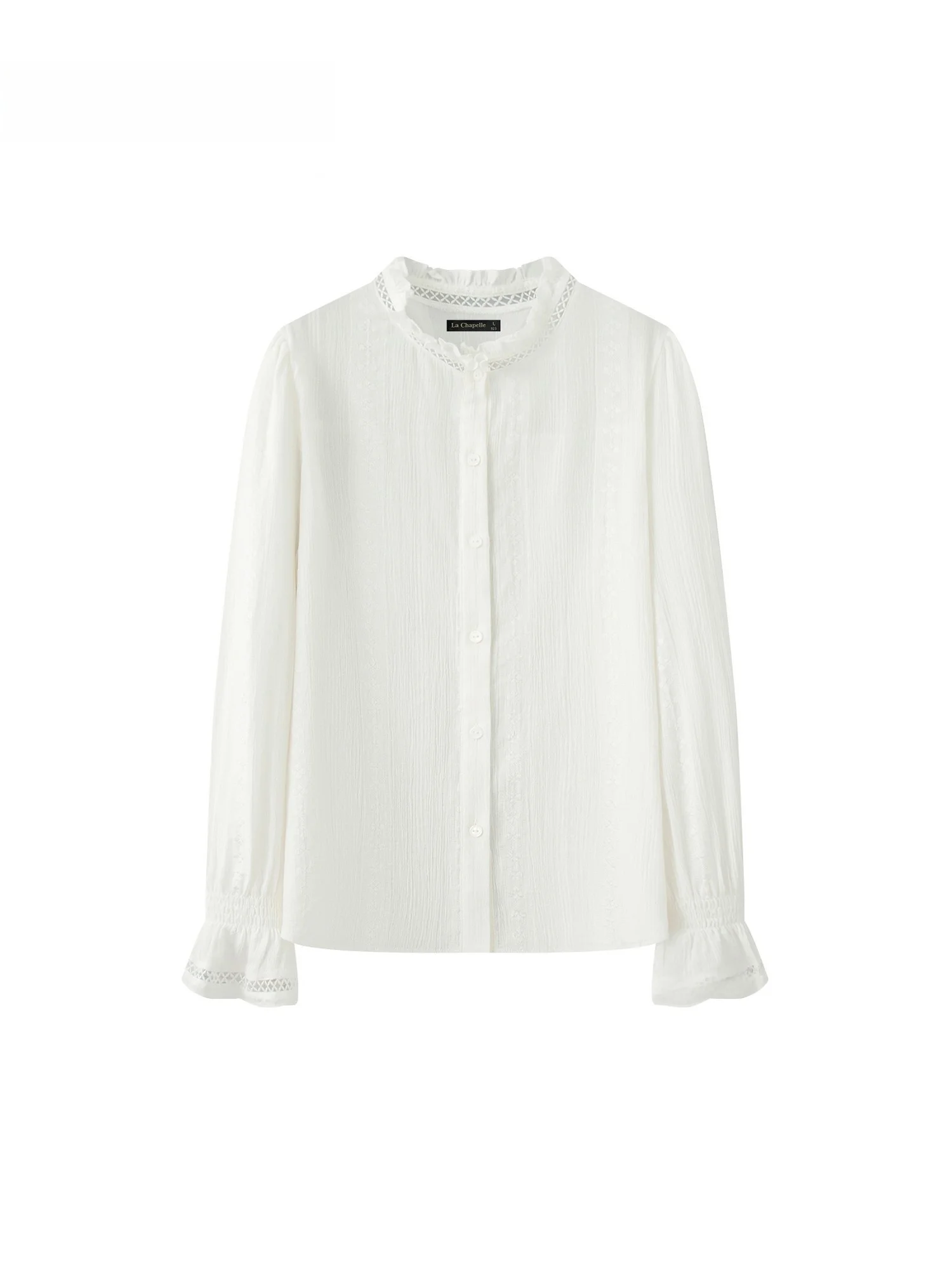 

La Chapelle женский длинный све irt повседневный топ с воротником-стойкой и деревянной каймой, осенний новый свободный крой или длина