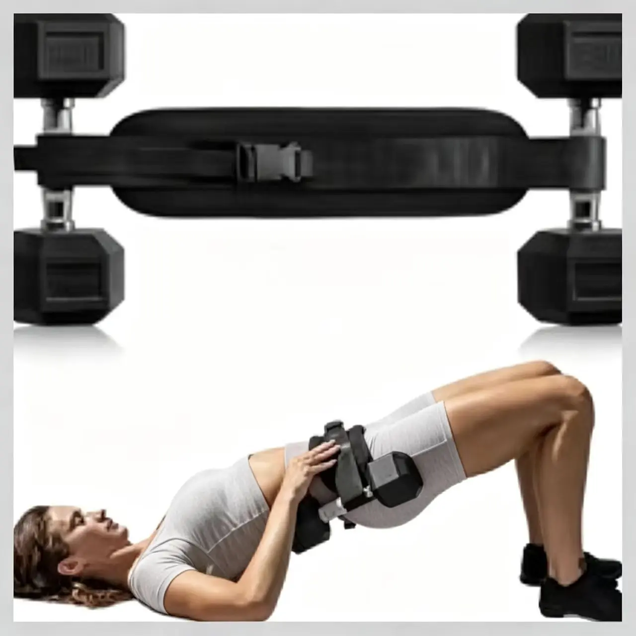 Unisex Dumbbell Exercise Belt, Hip Thrust Weight-Bearing Belt for Effective Glute Bridge Workout Waist Weight Training