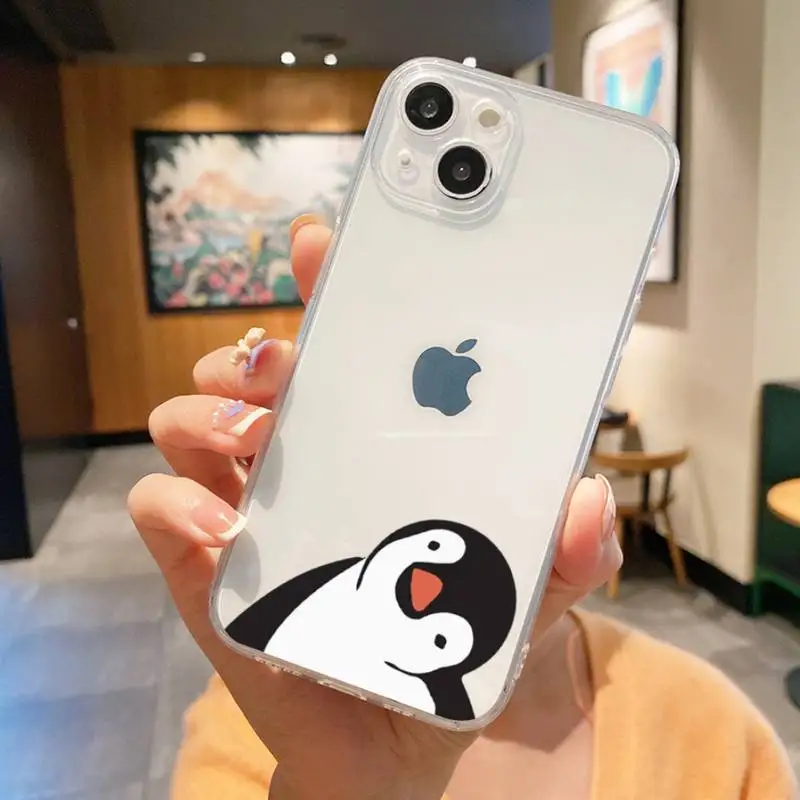 Cute Lovely Penguin Phone Case For Iphone 7 8 Plus X Xr Xs 11 12 13 Se2020 Mini Mobile Iphones 14 Pro Max Case