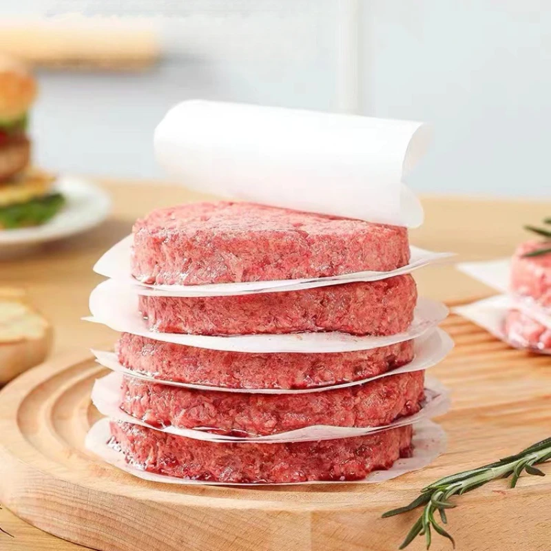 50pcs Food grade oil paper hamburger beef patty pad paper anti stick high-temperature resistant oil absorbing paper