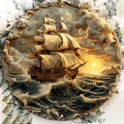 Ocean Spirit Round Aluminum Wall Sign, Durable and UV Protected, Perfect for Indoor and Outdoor Decor, Wall Art, Home Decoration