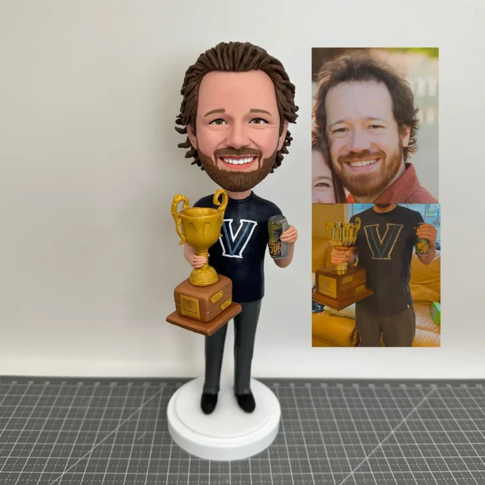 Custom Bobblehead Winner As Souvenir Gift, Custom Handmade Competition Figurines For Boyfriend, Husband
