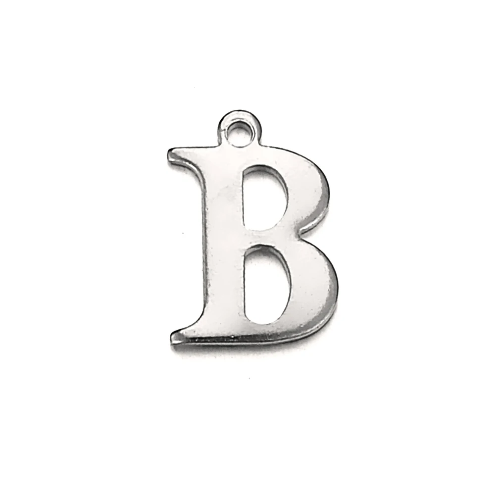 20 stks Rvs Letter Charm Initial Charms Enkele Alfabet Kralen Hangers voor Ketting Sieraden Maken DIY Groothandel
