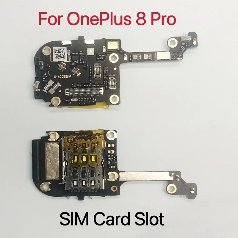 

New For Oneplus 8 Pro Sim Card Reader Slot Socket Connector with Microphone Board 8Pro Replacement Parts