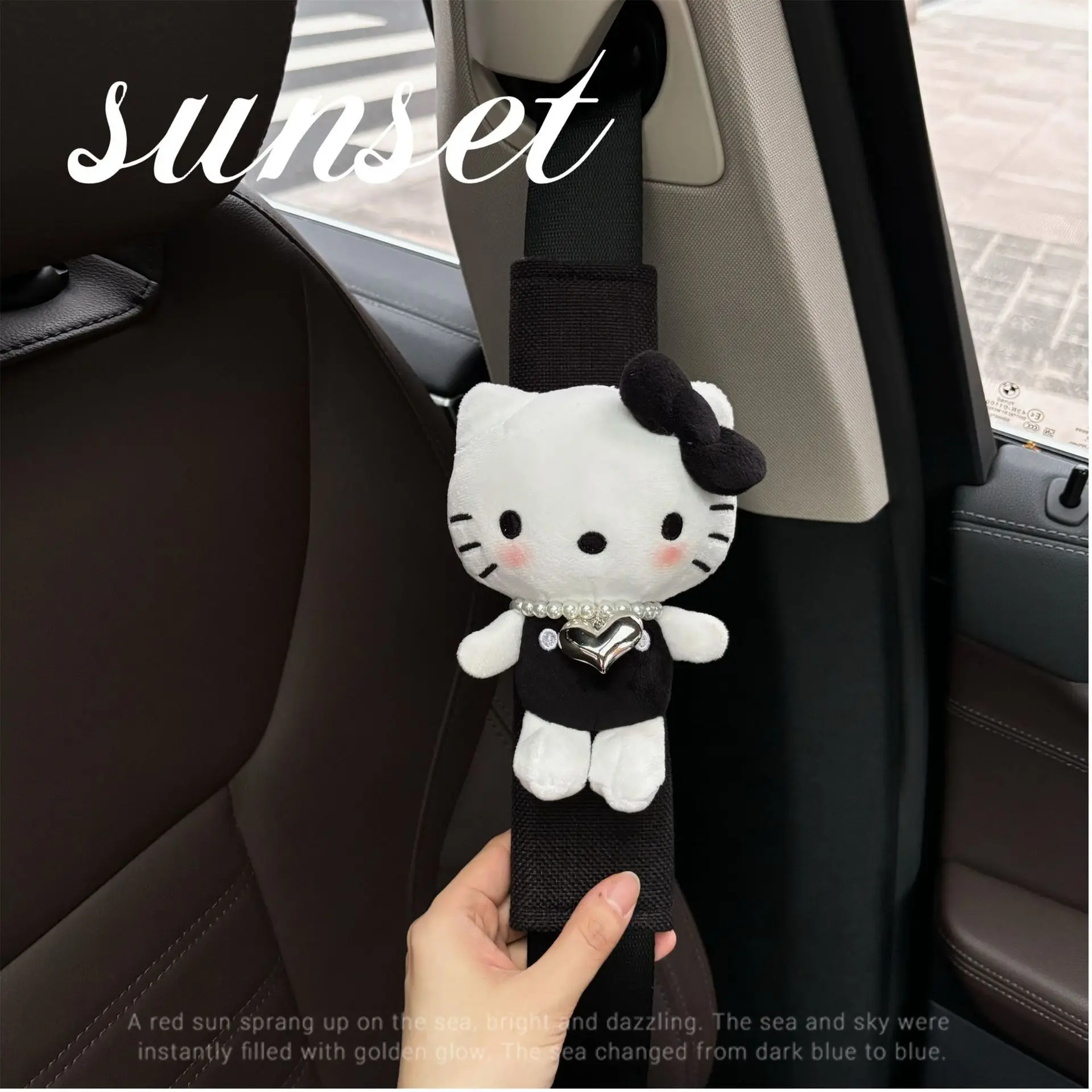 

2Pcs Car Seat Shoulder Strap Pads Kawaii Soft Hello Kitty Seat Belt Cover For Adults/Women/Kids Cute Car Interior Decoration