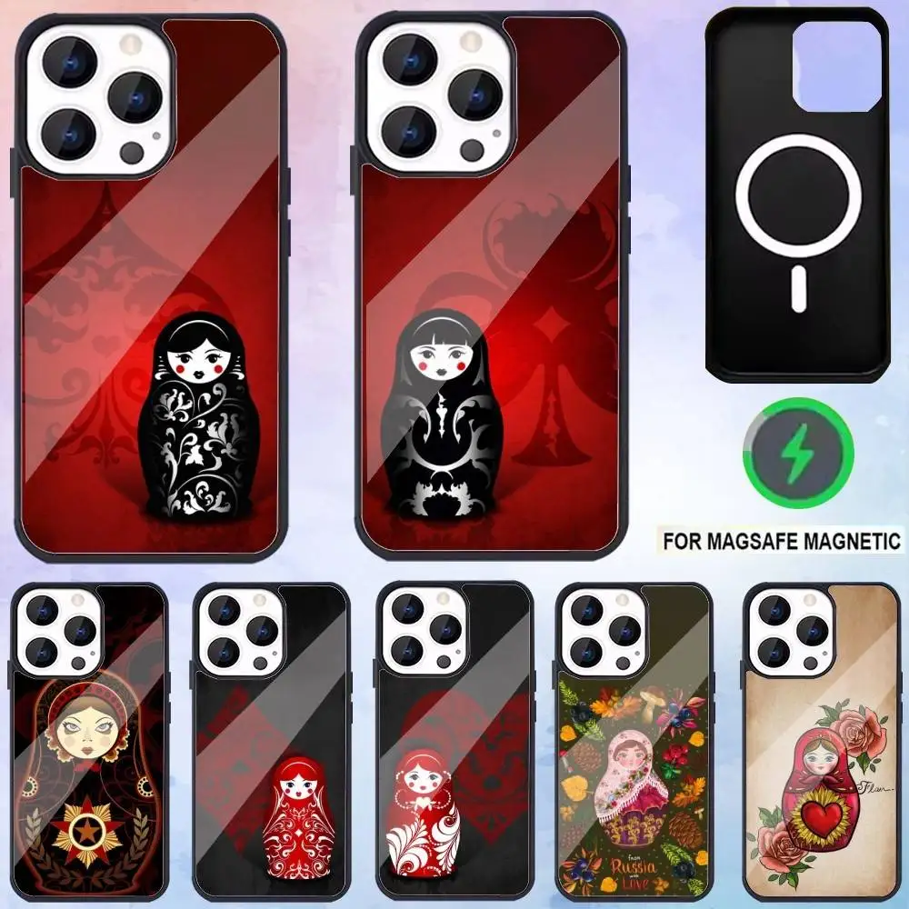 

Russian Dolls Matryoshka Phone Case For iPhone17,16,15,14,13,12,11 Plus,Pro Max Magnetic For Magsafe Wireless Charging