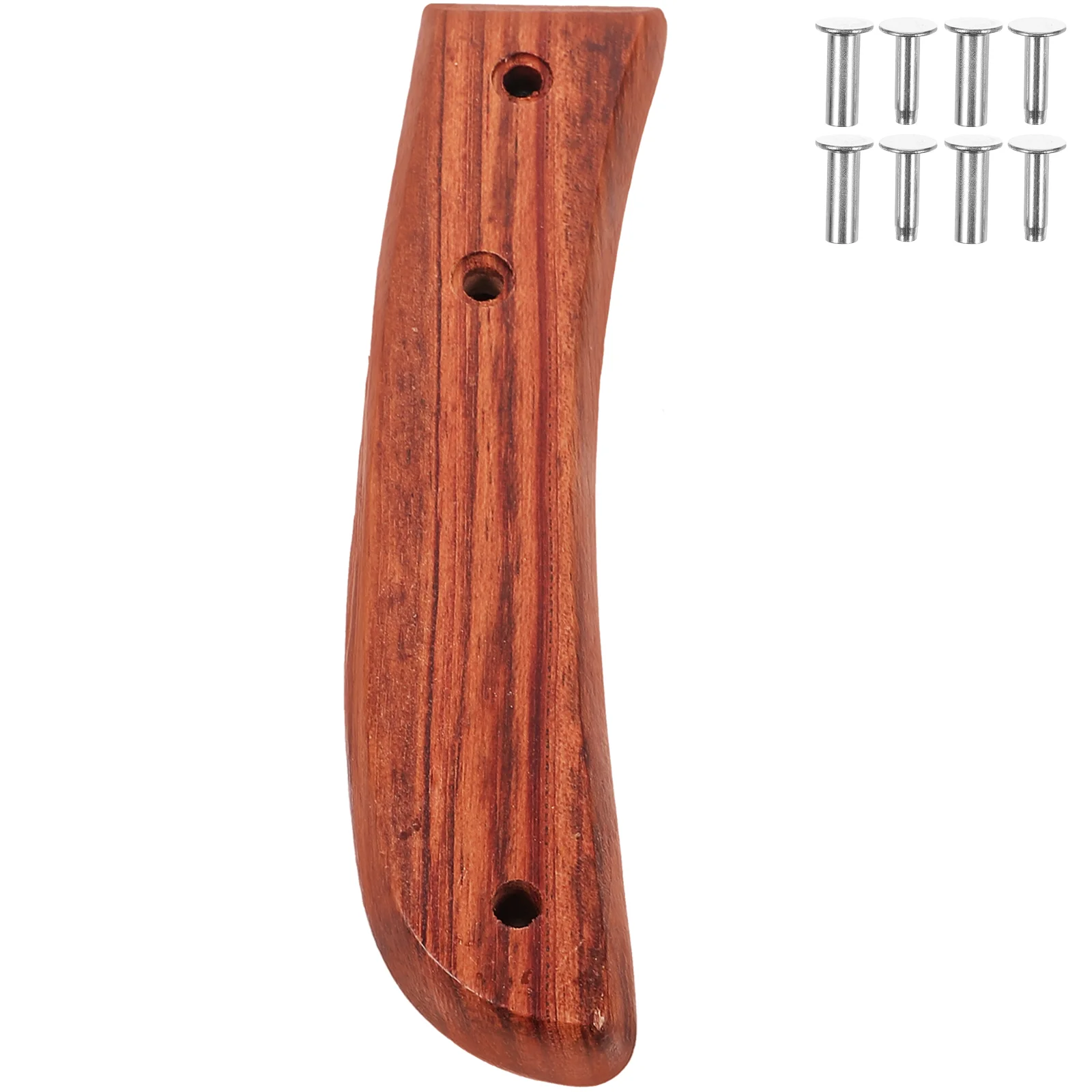 

Wooden Knife Grip Handle Kitchen Chef with Holes Replacement Iron Repair