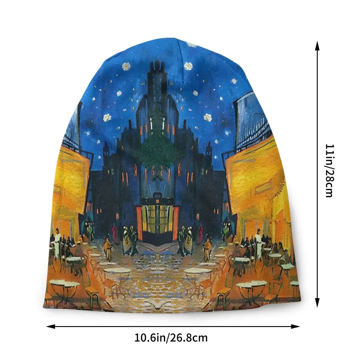 Bonnet Hats Cafe Terrace At Night Men Women's Van Gogh Continuous Design Thin Cap Street Skullies Beanies Caps