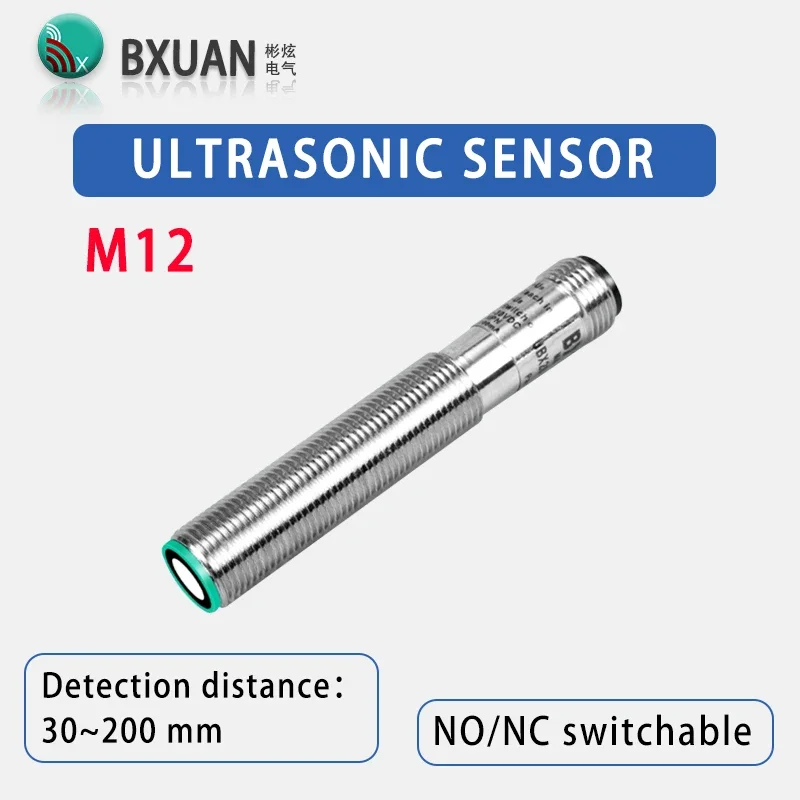 M12 Ultrasonic Proximity Switch Sensor Analog 4-20mA/0-10V Output 24V Ultrasonic Distance Sensing Switch