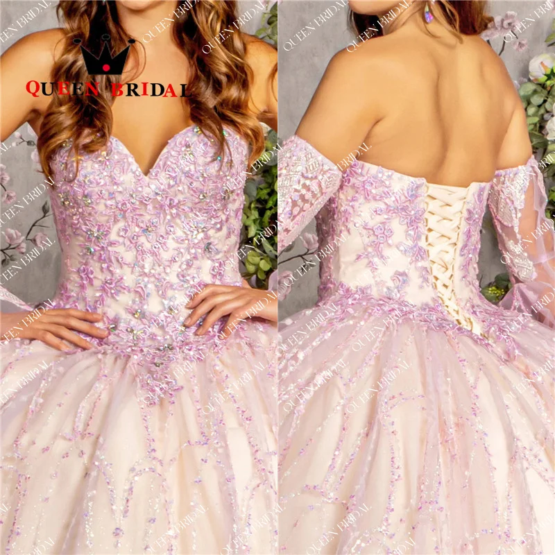 Graceful Sweetheart 2024 Quinceanera Dresses Beading Sequined Lace Backless vestidos de 15 quinceañera Ball Gowns Custom Y69X