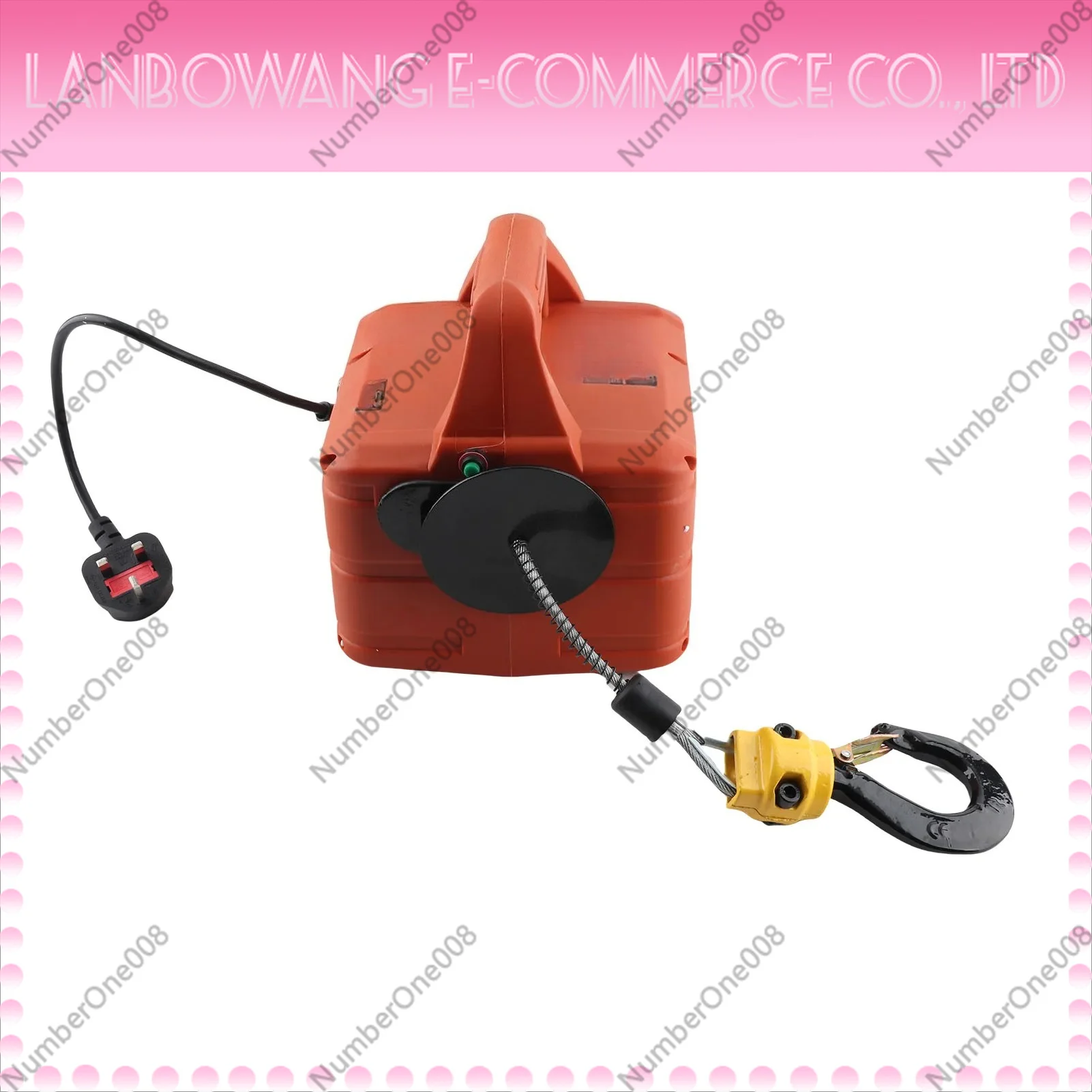 1500W Electric Hoist 500kg Capacity, Portable Power Winch Crane with Remote Control, 7.6m Lifting Height for Garage Workshop
